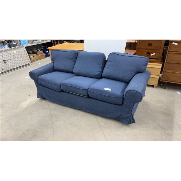 Blue Three-Seat Sofa 88 x 35 x 38