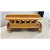Image 4 : Handcrafted Wooden Toy Train Set with Locomotive 5 1/2 x 14 x 2 3/4" Passenger Cars, and Model Car