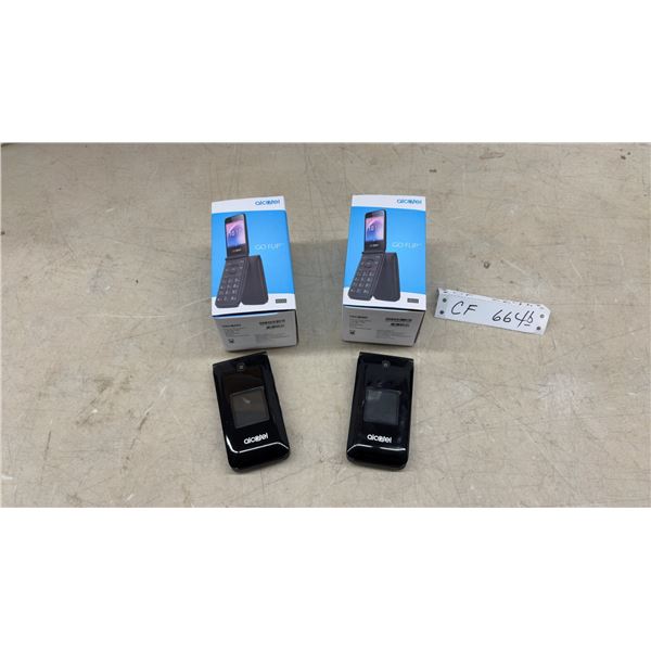 Alcatel Go Flip 4G LTE Flip Phones with Boxes, Charger, and Manuals, Lot of 2