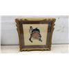 Image 5 : Pair of Framed Native American Children Needlepoint Cross-Stitch Portraits, 9 1/2 x 9 1/2"