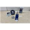 Image 1 : Winnipeg Jets Memorabilia Lot: Hellebuyck Figure, Perfetti Bobblehead, New Socks, Boxers and More