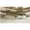 Image 3 : Carved Horn Sailing Ship Model 14" Tall & Decorative Horn 14" Tall