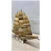 Image 4 : Carved Horn Sailing Ship Model 14" Tall & Decorative Horn 14" Tall