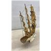 Image 5 : Carved Horn Sailing Ship Model 14" Tall & Decorative Horn 14" Tall
