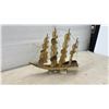 Image 6 : Carved Horn Sailing Ship Model 14" Tall & Decorative Horn 14" Tall