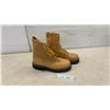 Image 1 : On Guard Tan Leather Lace-Up Work Boots with Black Rubber Soles, Sz 6