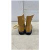 Image 3 : On Guard Tan Leather Lace-Up Work Boots with Black Rubber Soles, Sz 6