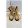 Image 4 : On Guard Tan Leather Lace-Up Work Boots with Black Rubber Soles, Sz 6