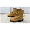 Image 7 : On Guard Tan Leather Lace-Up Work Boots with Black Rubber Soles, Sz 6
