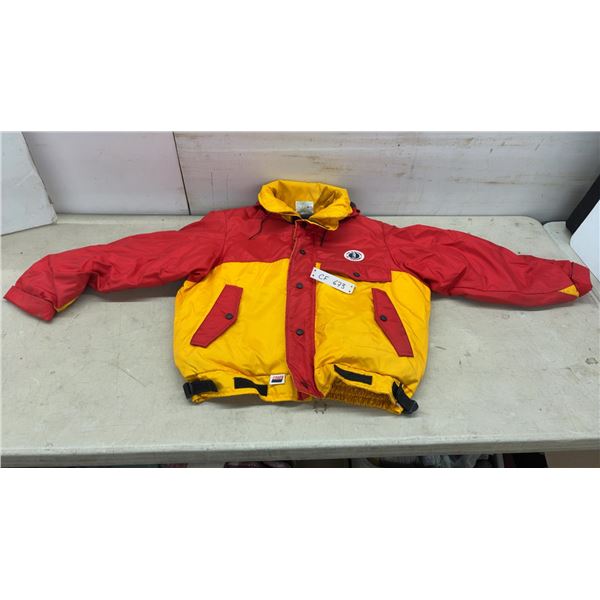 Mustang the Floater Personal Flotation Device Jacket in Red and Yellow, Sz L