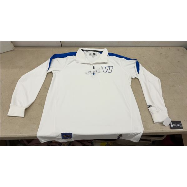 Winnipeg Blue Bombers Official Training Long-Sleeve Quarter-Zip Performance Shirt, with Tags, Sz XL