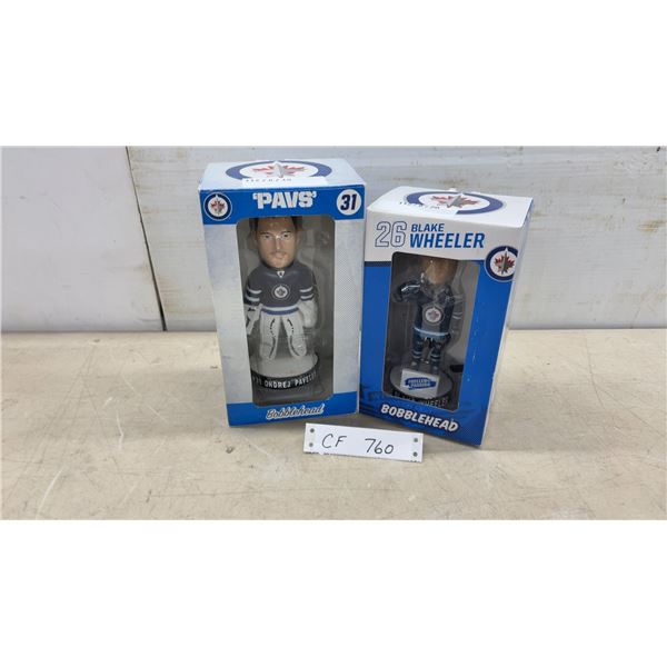 Winnipeg Jets Bobbleheads: Ondrej Pavelec "Pavs" #31 and Blake Wheeler #26 in Original Packaging