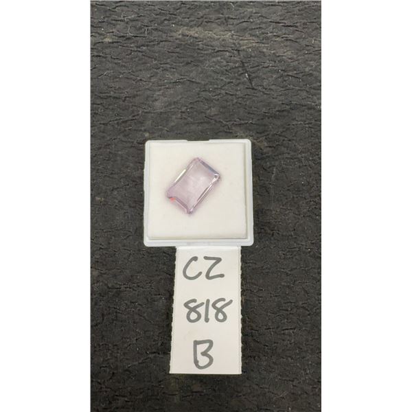Natural Pink Amethyst, 13.5 Carat Untreated Emerald Cut, 12.1 x 18.4 Millimeters