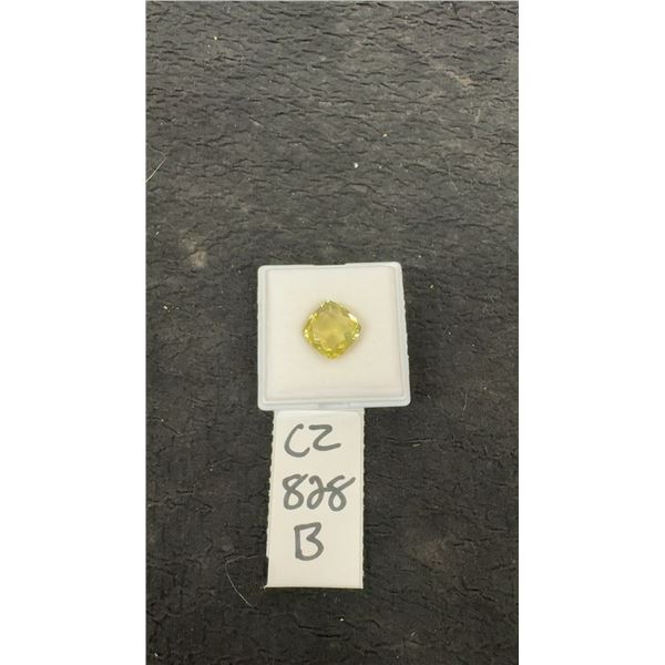 8.9 Carat Natural Lemon Yellow Amethyst Untreated Cushion Cut Gemstone 13.3 mm