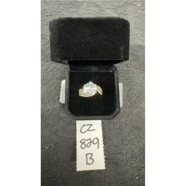 Platinum Plated 5.0 Carat Simulated Diamond Cubic Zirconia Tri-Band Ring, Resizeable