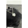 Image 2 : 1.5 Carat Heart Cut CZ Halo Necklace Adjustable Chain, 16"-18" in 925 Sterling Silver with White