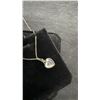 Image 5 : 1.5 Carat Heart Cut CZ Halo Necklace Adjustable Chain, 16"-18" in 925 Sterling Silver with White