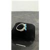 Image 3 : Platinum Plated 1.0 Carat Each Heart Cut Blue Simulated Diamond Double Heart Ring Size 7