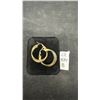 Image 1 : Platinum and 18K Gold Plated 34mm Triple Twisted Hoop Earrings