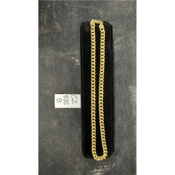 14K Gold Plated 8.0mm Cuban Link Necklace, 18" Long