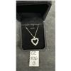 Image 1 : Platinum Plated 2.2 Total Carat Weight Simulated Diamond Heart Necklace, 16" - 18"