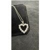 Image 2 : Platinum Plated 2.2 Total Carat Weight Simulated Diamond Heart Necklace, 16" - 18"