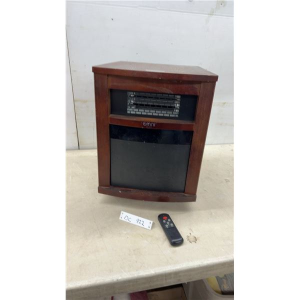 Omni GD9315BCW-NPJ 1500-Watt Infrared Quartz Heater with Wood Cabinet and Remote