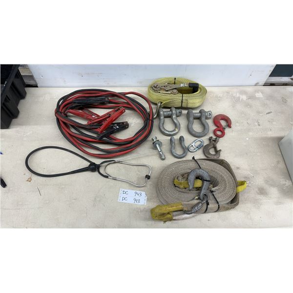 Jumper Cables, Tow Straps, Crosby Clevis Sling Hook, Shackles, and More