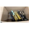 Image 2 : Lot of Carpentry Gear, Tape Measures, Hatchet, Hand Saw, Hardware and Gloves