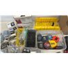 Image 4 : Lot of Carpentry Gear, Tape Measures, Hatchet, Hand Saw, Hardware and Gloves