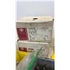 Image 5 : Lot of Carpentry Gear, Tape Measures, Hatchet, Hand Saw, Hardware and Gloves