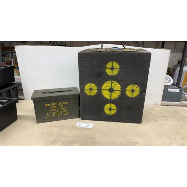 Cabelas Archery Target and 50cal Ammo Box