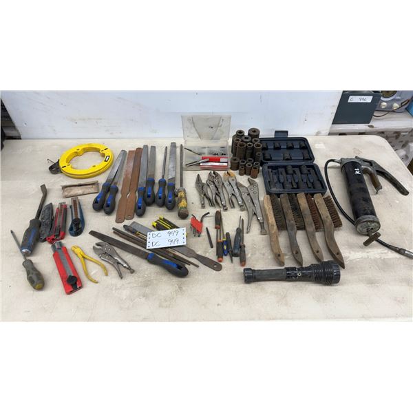 Impact Sockets, Files, Grease Gun, Wire Brushes, and More