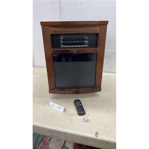 Omni Max Infrared Quartz Heater Model GD9315BCW-NPJ with Remote