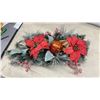 Image 8 : Christmas Décor Lot: Decorated Garland, String Lights, Tree Stands, Spotlight, and Scepter Storage