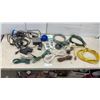 Image 1 : Assorted Extension Cords, Power Strips, Lumena LED Bulbs, Blue Lamps, and More