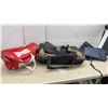 Image 1 : Budweiser 24-Pack Cooler Bag, Double a Transport Camo Wheeled Duffel Bag, Car Cover ? And More