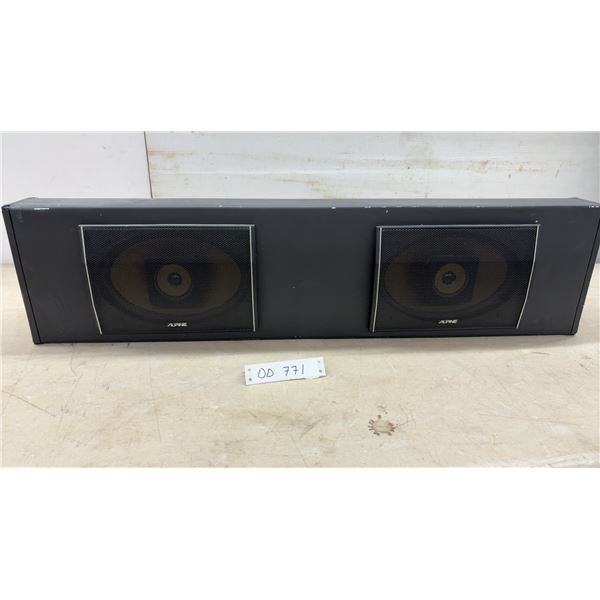 Alpine Dual Speaker Enclosure with Full-Range Coaxial Speakers and Metal Grilles 8 1/4 x 33 x 6
