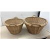 Image 2 : Two Hand-Woven Wicker Storage Baskets with Braided Handles, Enamel Wash Basin & Cooler
