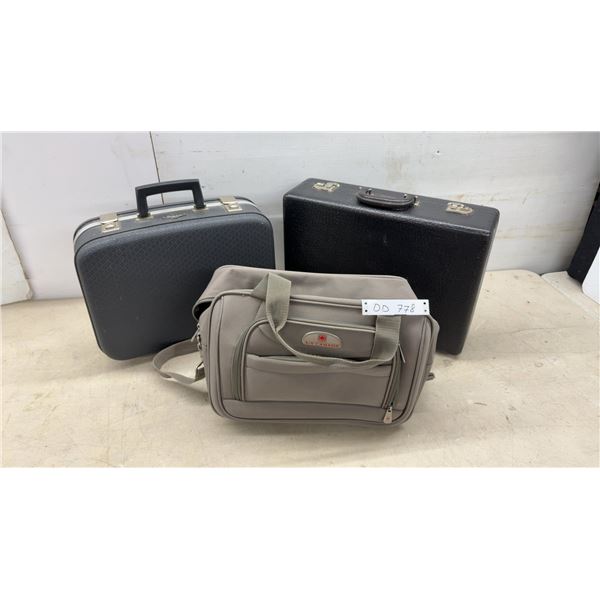Eaton Birkdale Fly-Lyte Hard-Shell Vanity Case, Black Briefcase, and Air Canada Bag