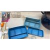 Image 3 : Blue Speckled Enamel Water Bath Canner with Rack, Glass Bottles, Kitchen Utensils, and More