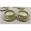 Image 10 : Johnson Bros. Pareek Floral Dinnerware Set with Green Band and Gold Filigree, England, 45 Pieces