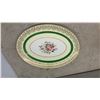 Image 2 : Johnson Bros. Pareek Floral Dinnerware Set with Green Band and Gold Filigree, England, 45 Pieces