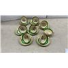 Image 7 : Johnson Bros. Pareek Floral Dinnerware Set with Green Band and Gold Filigree, England, 45 Pieces