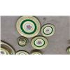 Image 8 : Johnson Bros. Pareek Floral Dinnerware Set with Green Band and Gold Filigree, England, 45 Pieces