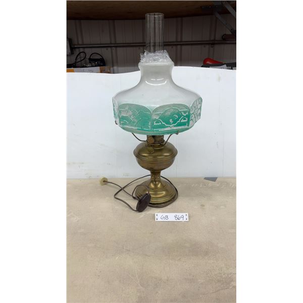 Aladdin Model 11 Brass and Nickel Gas Lamp, Electrified, 1922-1928