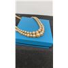 Image 3 : Vintage Double-Strand Graduated Real Pearl Necklace with Gold-Tone Clasp & Owl Basket Trinket with