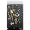Image 1 : Gold-Tone Chain Link Necklaces, Rhinestone Bracelets, Mother-Of-Pearl Earrings, and More