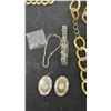 Image 4 : Gold-Tone Chain Link Necklaces, Rhinestone Bracelets, Mother-Of-Pearl Earrings, and More