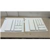 Image 2 : Two White Plastic Drawer Cutlery Tray Organizers 21 x 23 1/2"